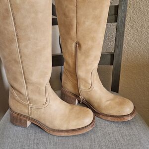 New York & Company Beige Heeled Boots